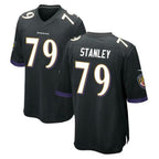 B.Ravens #79 Ronnie Stanley Player Black Alternate Home Game Gdoa Stitched Jerseys