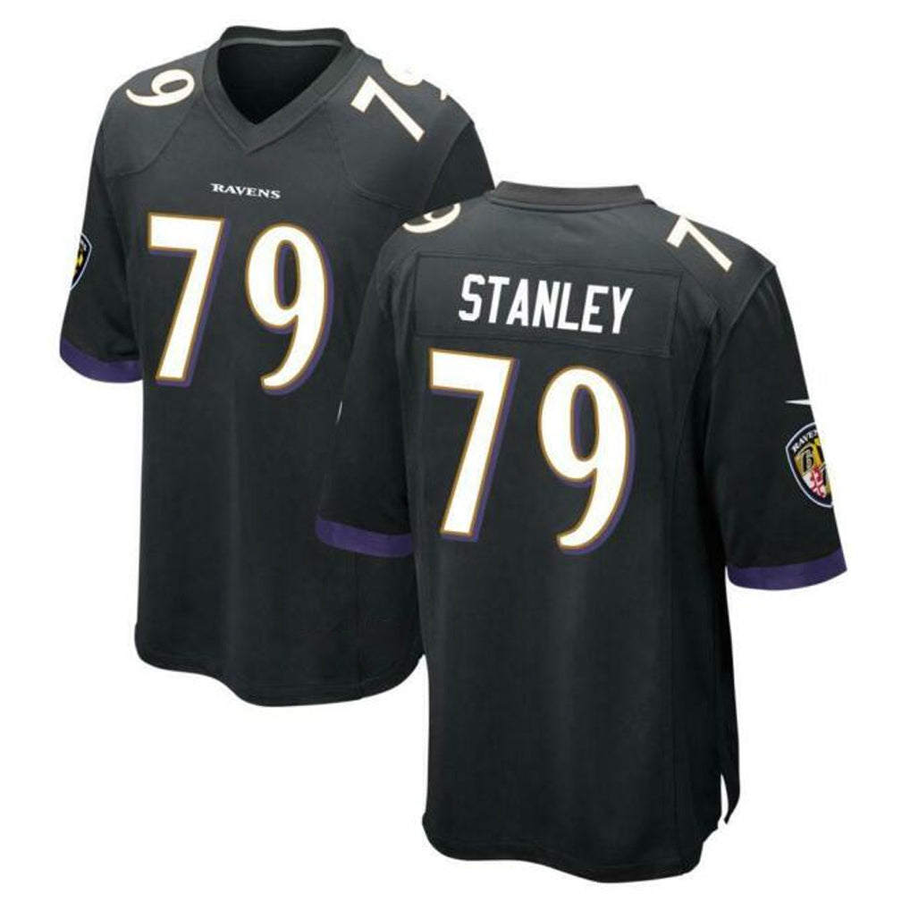B.Ravens #79 Ronnie Stanley Player Black Alternate Home Game Gdoa Stitched Jerseys