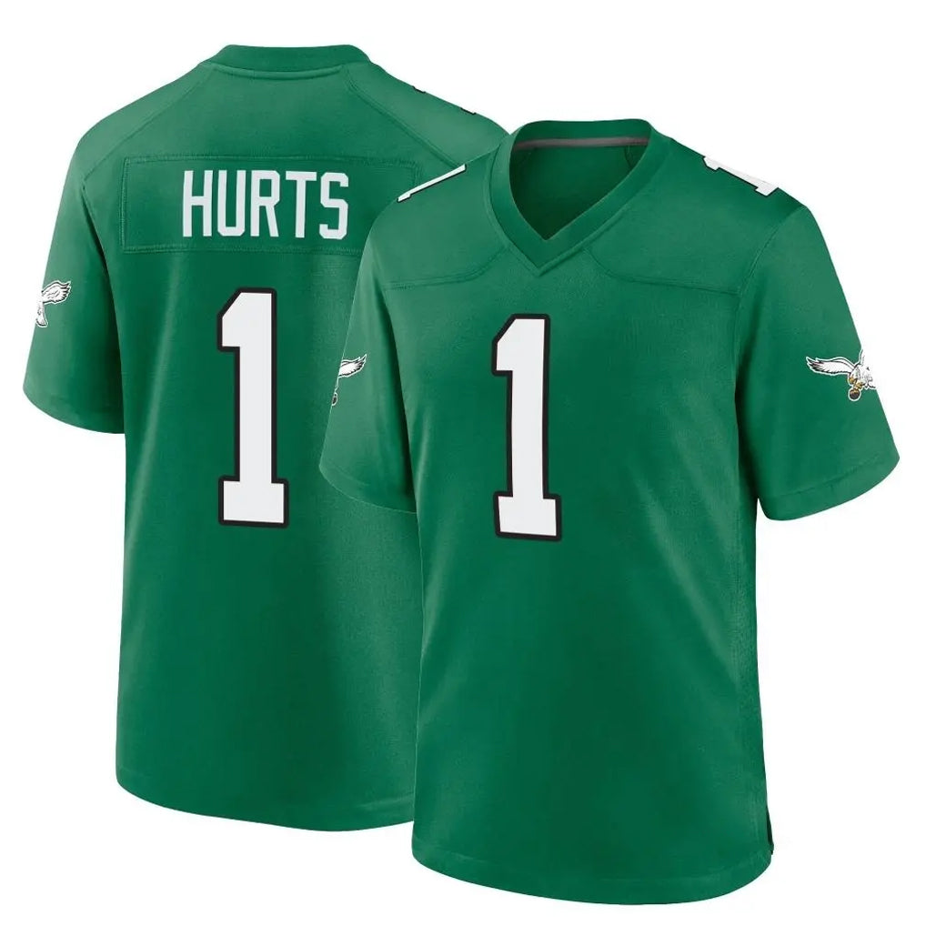 P.Eagles #1 Jalen Hurts Player Green Kelly Alternate Home Game Gdoa Stitched Jerseys