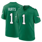 P.Eagles #1 Jalen Hurts Player Green Kelly Alternate Home Game Gdoa Stitched Jerseys