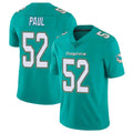 M.Dolphins #52 Patrick Paul Player Aqua Limited Vapor Untouchable Home Game Gdoa Stitched Jerseys