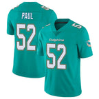 M.Dolphins #52 Patrick Paul Player Aqua Limited Vapor Untouchable Home Game Gdoa Stitched Jerseys