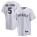 C.Rockies #5 Matt Holliday Player White Game Home Gdoa Stitched Jerseys