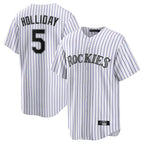 C.Rockies #5 Matt Holliday Player White Game Home Gdoa Stitched Jerseys