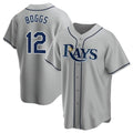 T.Bay Rays #12 Wade Boggs Player Gray Home Game Fdoa Stitched Jerseys
