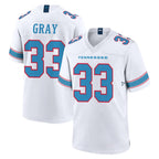 T.Titans #33 Cedric Gray Player White 2026 Game Home Gdoa Stitched Jerseys