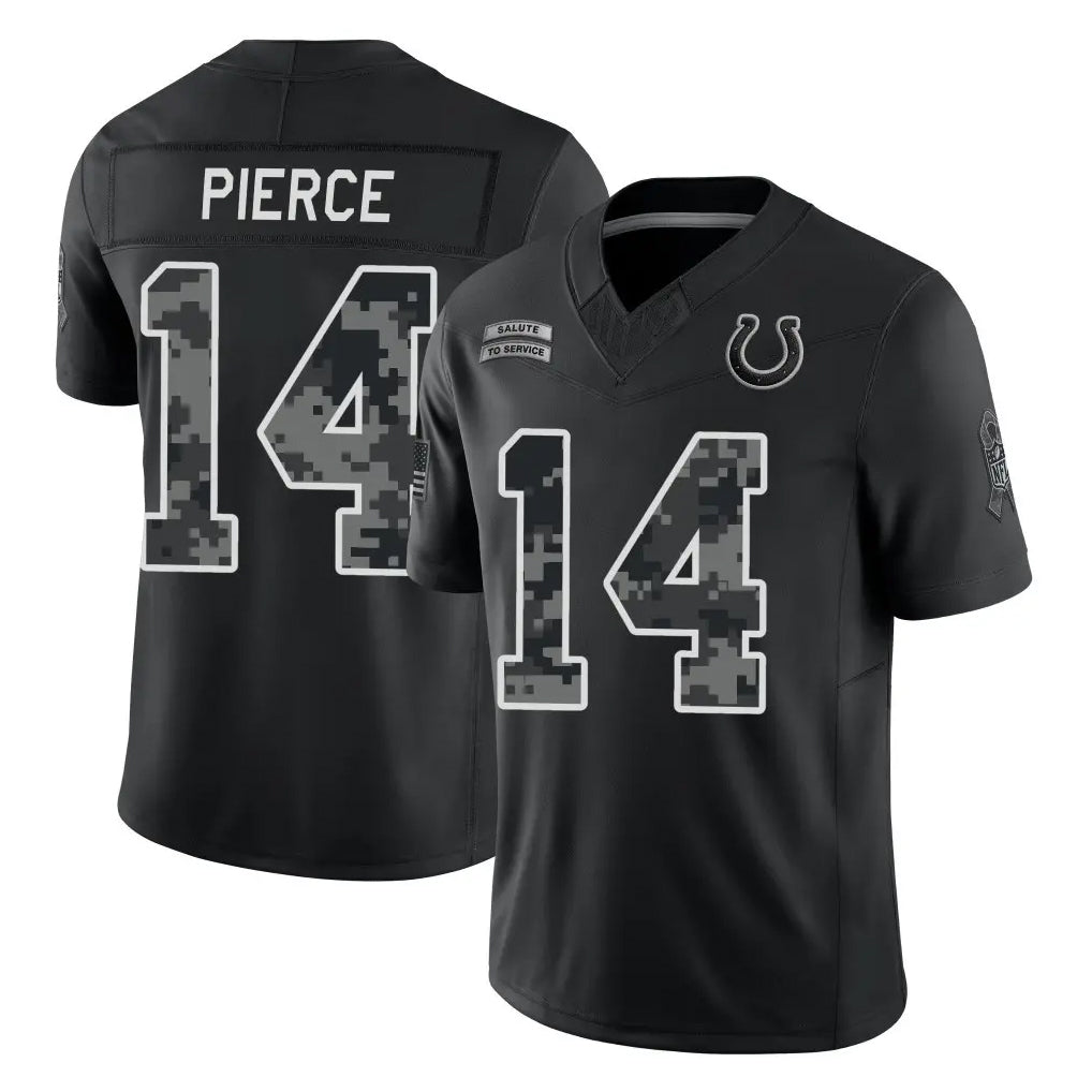 IN.Colts #14 Alec Pierce Player Black Limited 2026 Salute to Service Home Game Gdoa Stitched Jerseys