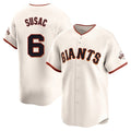 SF.Giants #6 Daniel Susac Player Cream Home Limited Fdoa Stitched Jerseys
