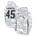 LA.Chargers #45 Tuli Tuipulotu Player Arctic Camo Salute to Service Hoodies Limited Game Gdoa Stitched Jerseys