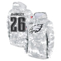 P.Eagles #26 Saquon Barkley Player Arctic Camo Salute to Service Pullover Hoodies Limited Game Gdoa Stitched Jerseys