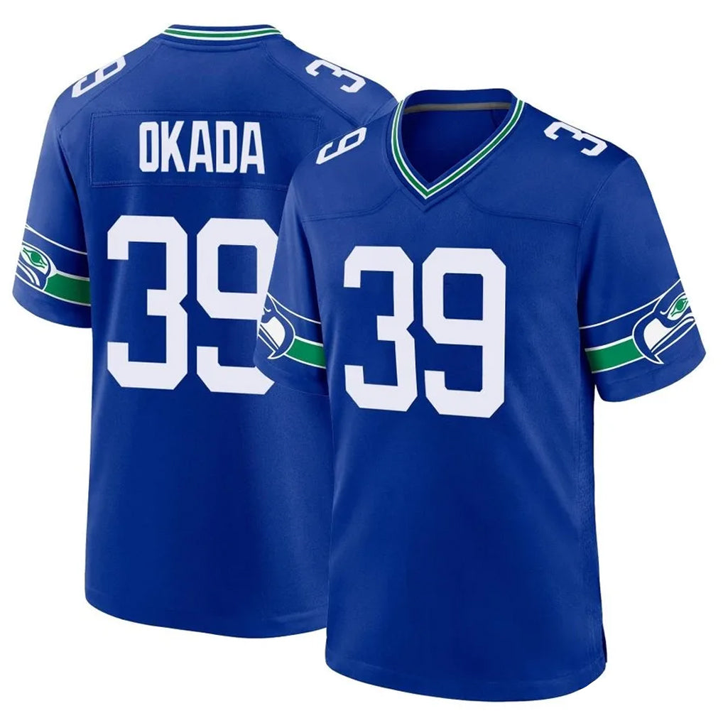 S.Seahawks #39 Ty Okada Player Royal Throwback Home Game Gdoa Stitched Jerseys