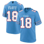 T.Titans #18 Cor'Dale Flott Player Light Blue 2026 Game Home Gdoa Stitched Jerseys