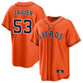 H.Astros #53 Cristian Javier Player Orange Home Game Gdoa Stitched Jerseys