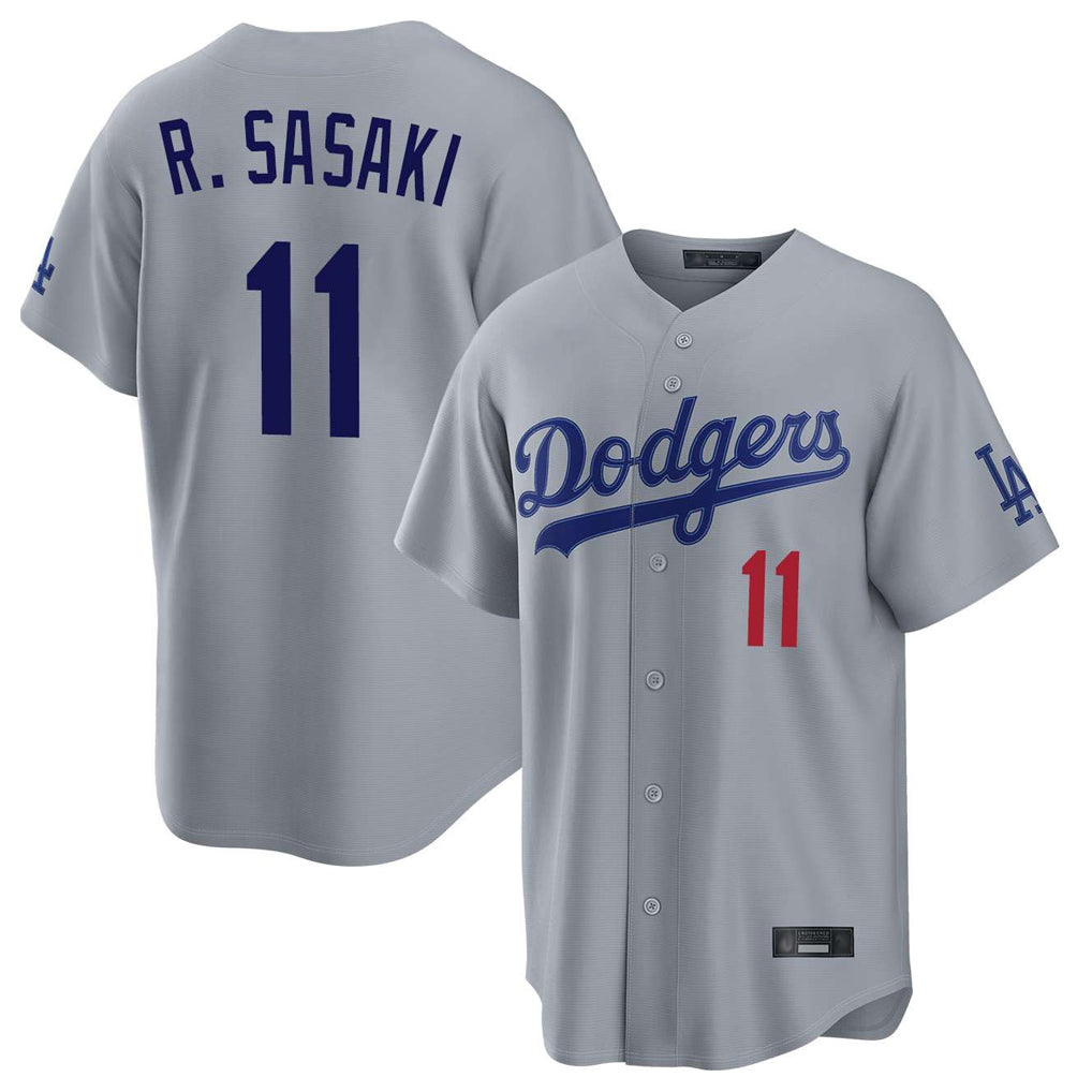 LA.Dodgers #11 Roki Sasaki Player Gray Game Home Fdoa Stitched Jerseys
