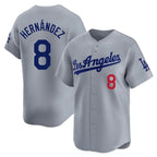 LA.Dodgers #8 Enrique Hern¨¢ndez Player Gray Limited Home Fdoa Stitched Jerseys
