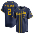 M.Brewers #2 Brice Turang Player Navy Home Limited Fdoa Stitched Jerseys