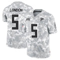 A.Falcons #5 Drake London Player Arctic Camo Salute to Service Limited Gdoa Stitched Jerseys