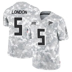 A.Falcons #5 Drake London Player Arctic Camo Salute to Service Limited Gdoa Stitched Jerseys