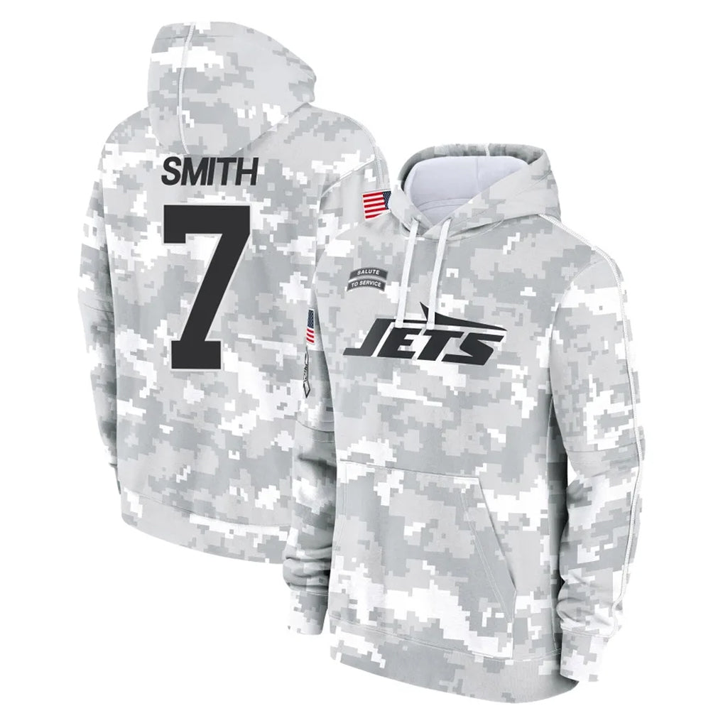 NY.Jets #7 Geno Smith Player Arctic Camo Salute to Service Pullover Hoodies Limited Game Gdoa Stitched Jerseys