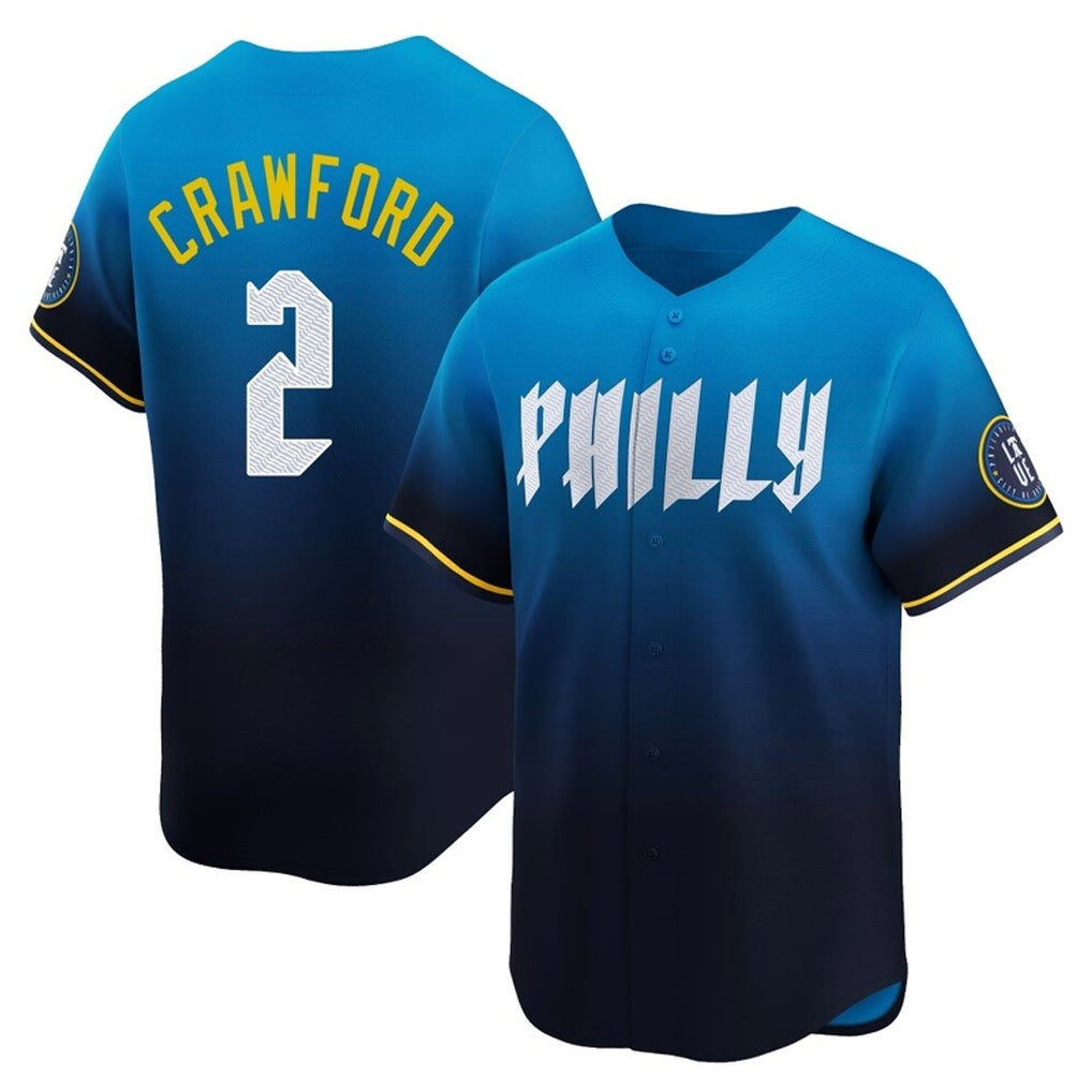 P.Phillies #2 Justin Crawford Player Blue City Connect Home Limited Fdoa Stitched Jerseys