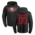 Custom SF.49ers Black LOGO Pullover Hoodies Home Game Any Name & Numbers Gdoa Stitched Jerseys