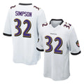 B.Ravens #32 Trenton Simpson Player White Home Game Gdoa Stitched Jerseys