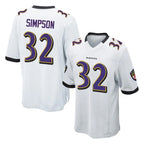 B.Ravens #32 Trenton Simpson Player White Home Game Gdoa Stitched Jerseys