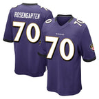 B.Ravens #70 Roger Rosengarten Player Purple Home Game Gdoa Stitched Jerseys