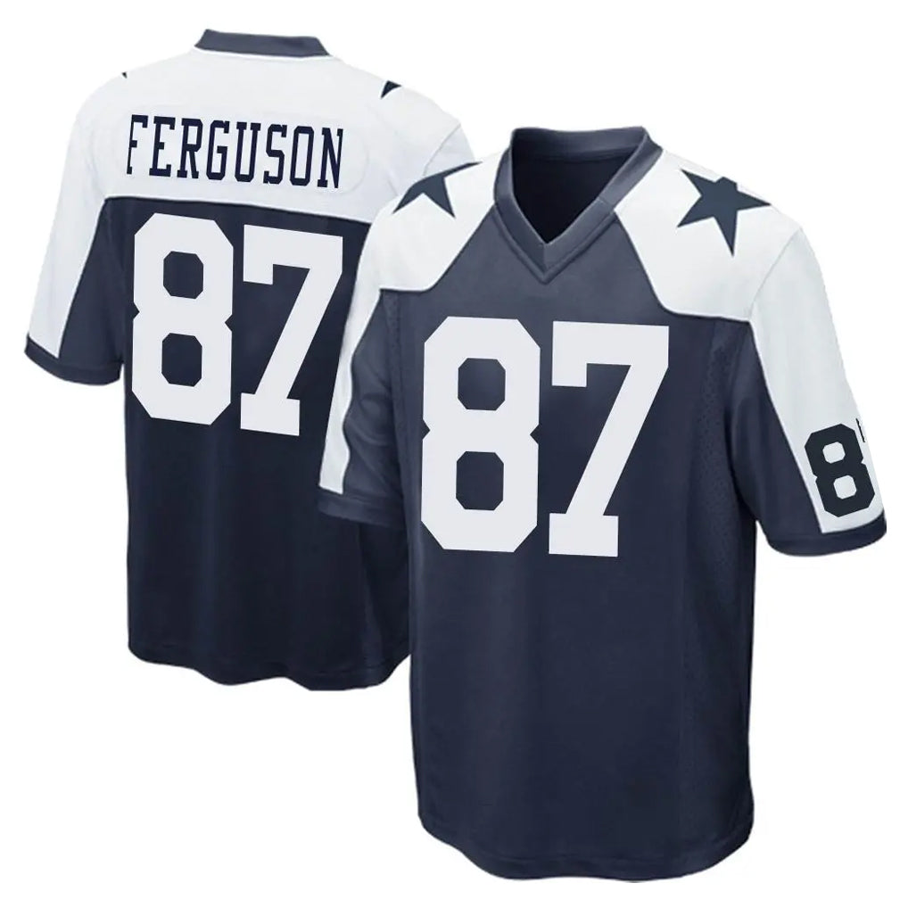 D.Cowboys #87 Jake Ferguson Player Navy-White Alternate Home Game Gdoa Stitched Jerseys