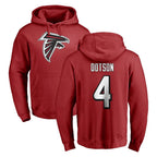 A.Falcons #4 Jahan Dotson Player Red Pullover Hoodies Home Game Gdoa Stitched Jerseys