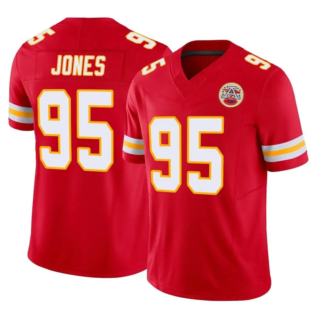 KC.Chiefs #95 Chris Jones Player Red Limited Vapor F.U.S.E. Home Game Gdoa Stitched Jerseys