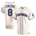 S.Mariners #8 Dominic Canzone Player Cream Home Limited Fdoa Stitched Jerseys