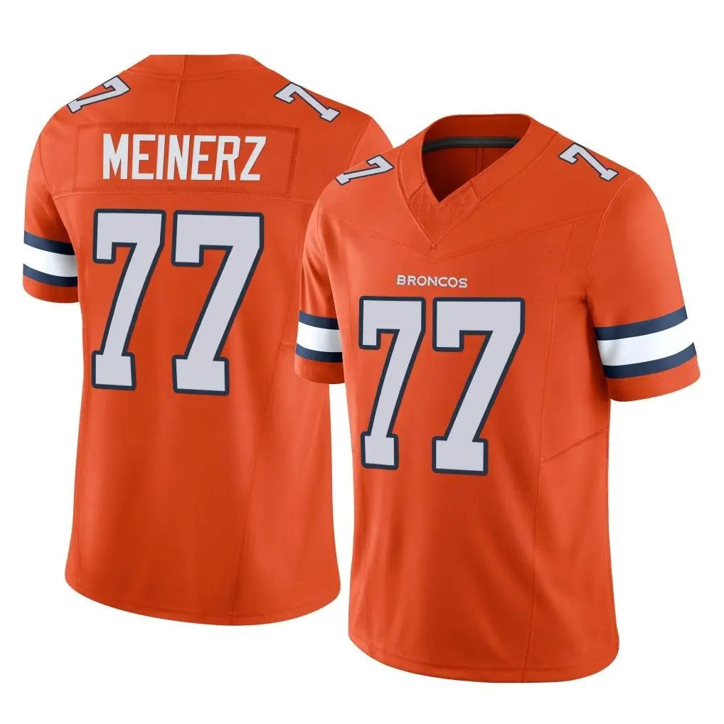 D.Broncos #77 Quinn Meinerz Player Orange Limited Alternate Vapor F.U.S.E. Throwback Game Gdoa Stitched Jerseys