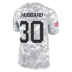 C.Panthers #30 Chuba Hubbard Player Arctic Camo Salute to Service Limited Game Gdoa Stitched Jerseys
