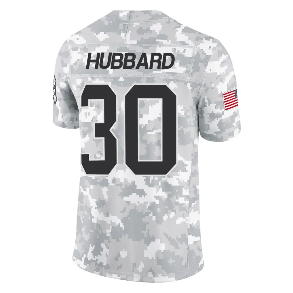 C.Panthers #30 Chuba Hubbard Player Arctic Camo Salute to Service Limited Game Gdoa Stitched Jerseys