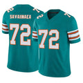 M.Dolphins #72 Jonah Savaiinaea Player Aqua Limited Alternate Vapor F.U.S.E. Home Game Gdoa Stitched Jerseys