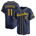M.Brewers #11 Jackson Chourio Player Navy Home Limited Fdoa Stitched Jerseys