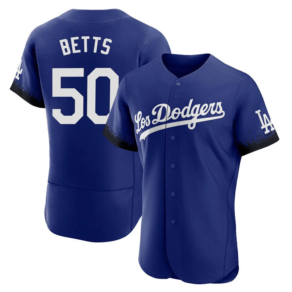 LA.Dodgers #50 Mookie Betts Player Royal City Connect Elite Home Fdoa Stitched Jerseys
