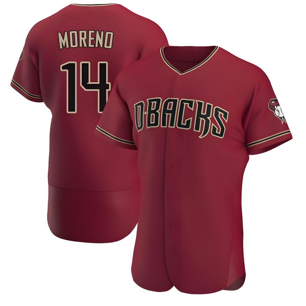 A.Diamondbacks #14 Gabriel Moreno Player Red Authentic Crimson Alternate Stitched Jerseys