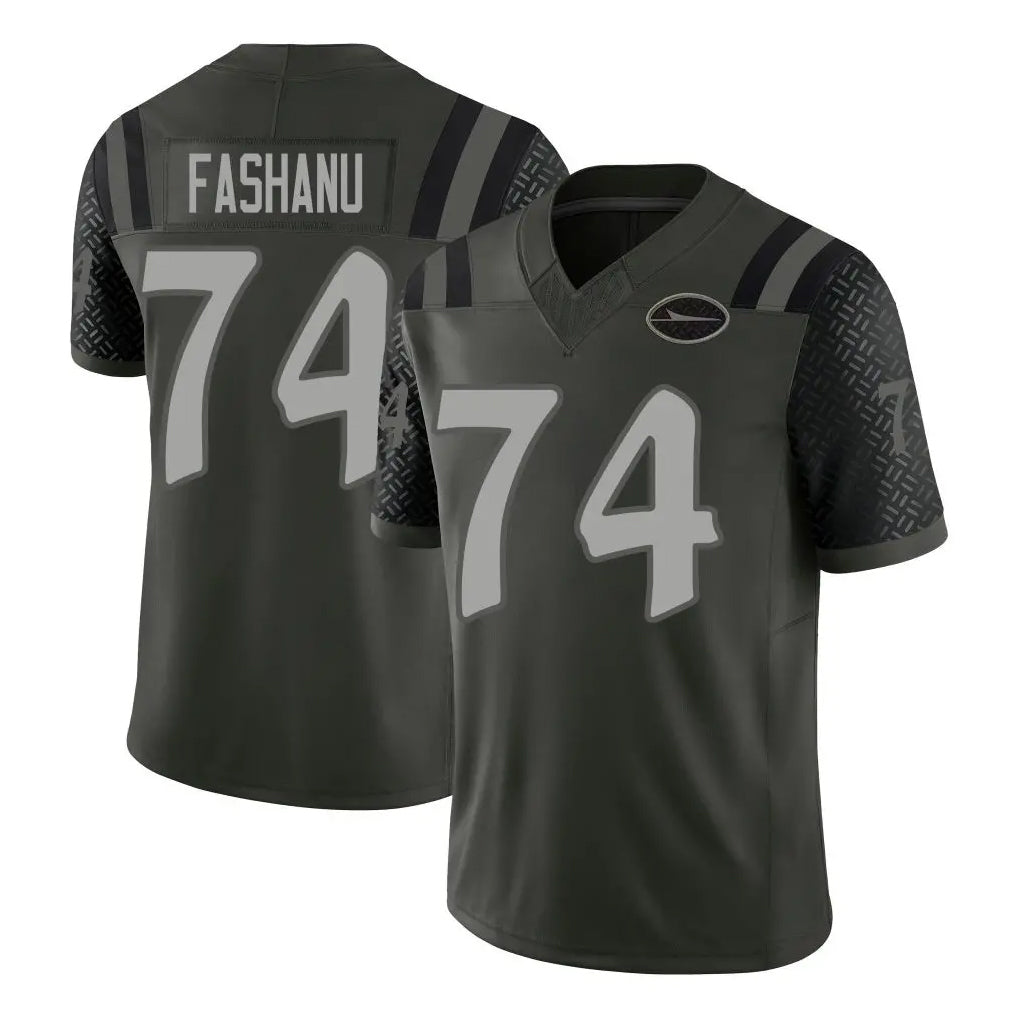 NY.Jets #74 Olu Fashanu Player Green Limited 2025 Rivalries Collection Home Game Gdoa Stitched Jerseys