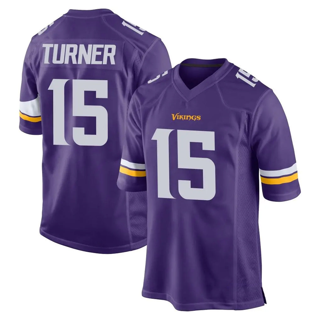 M.Vikings #15 Dallas Turner Player Purple Home Game Gdoa Stitched Jerseys