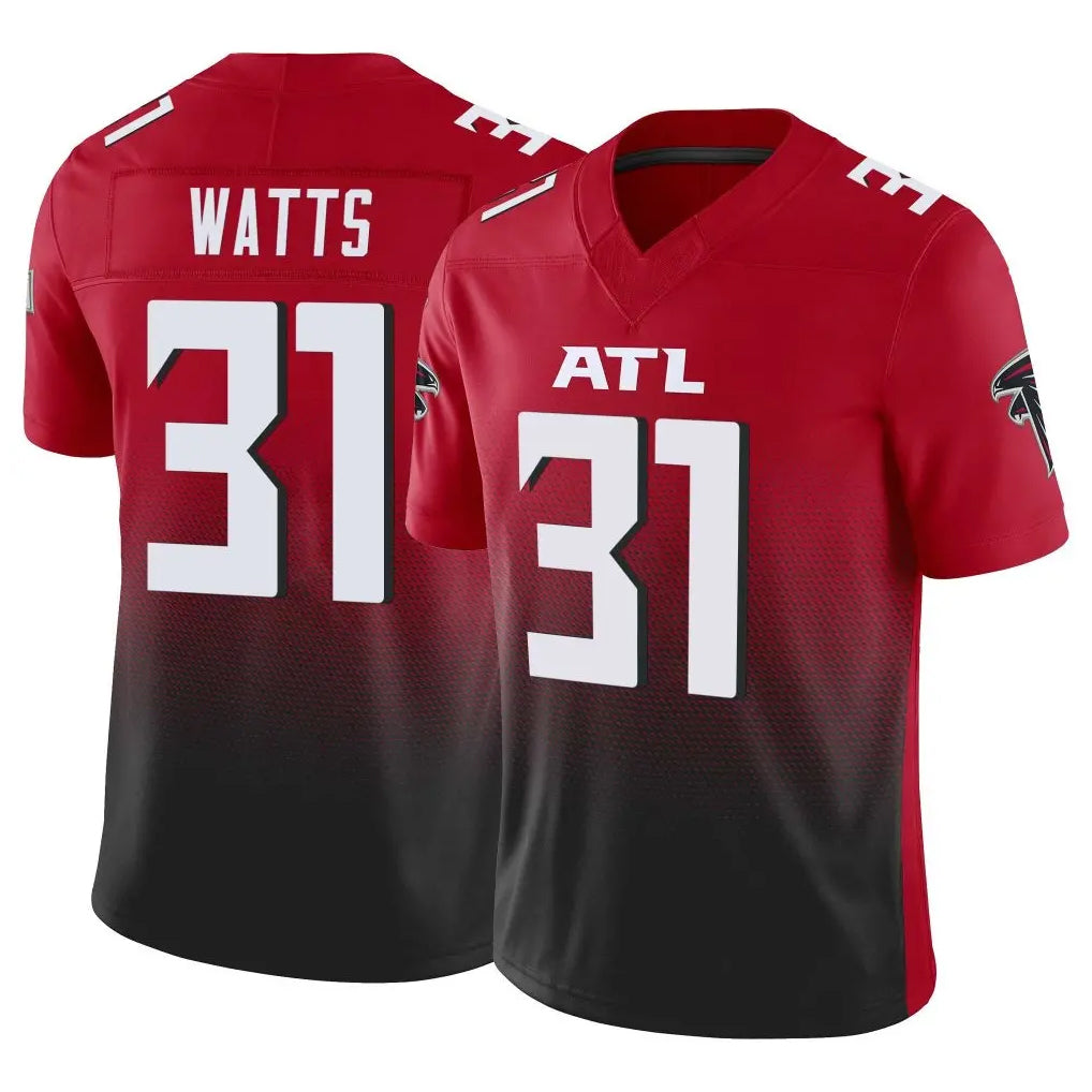 A.Falcons #31 Xavier Watts Player Red Vapor F.U.S.E. Limited Home Game Gdoa Stitched Jerseys
