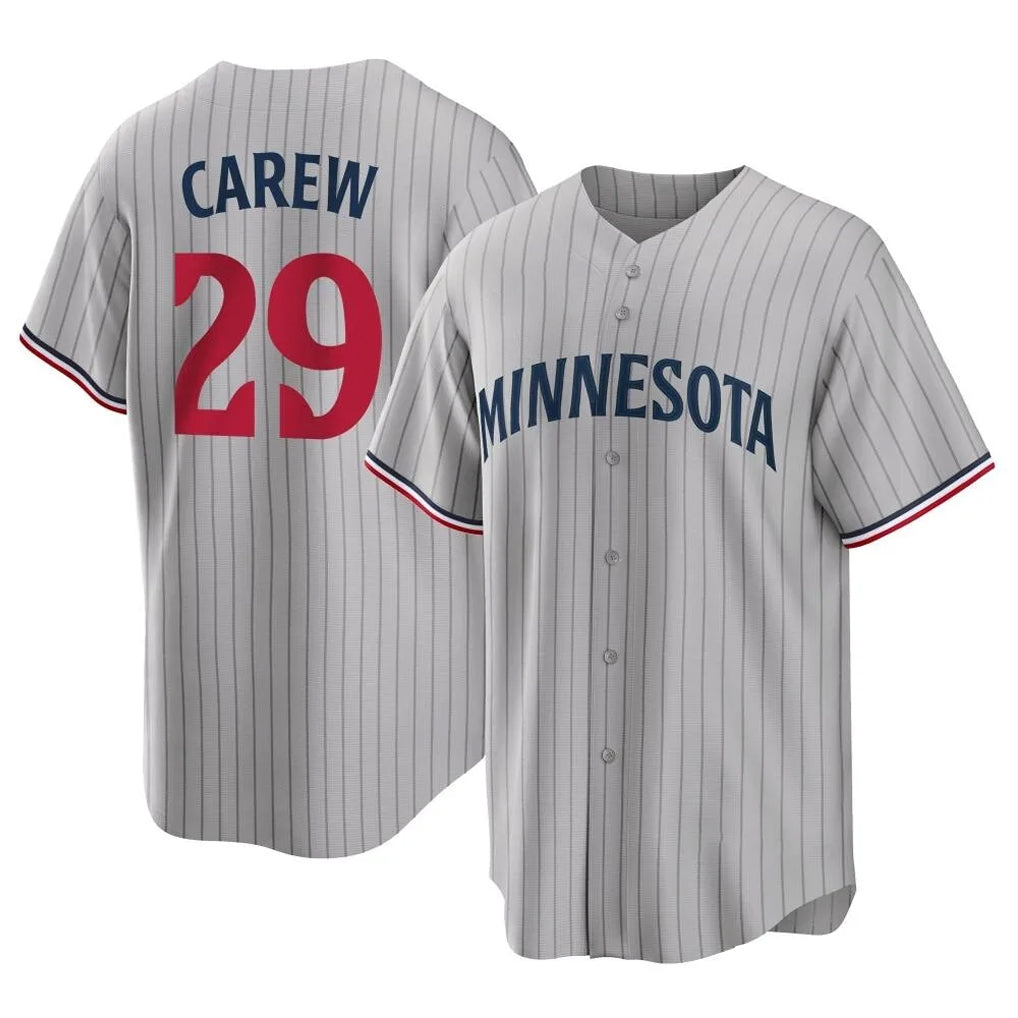 M.Twins #29 Rod Carew Player Gray Game Limited Home Fdoa Stitched Jerseys