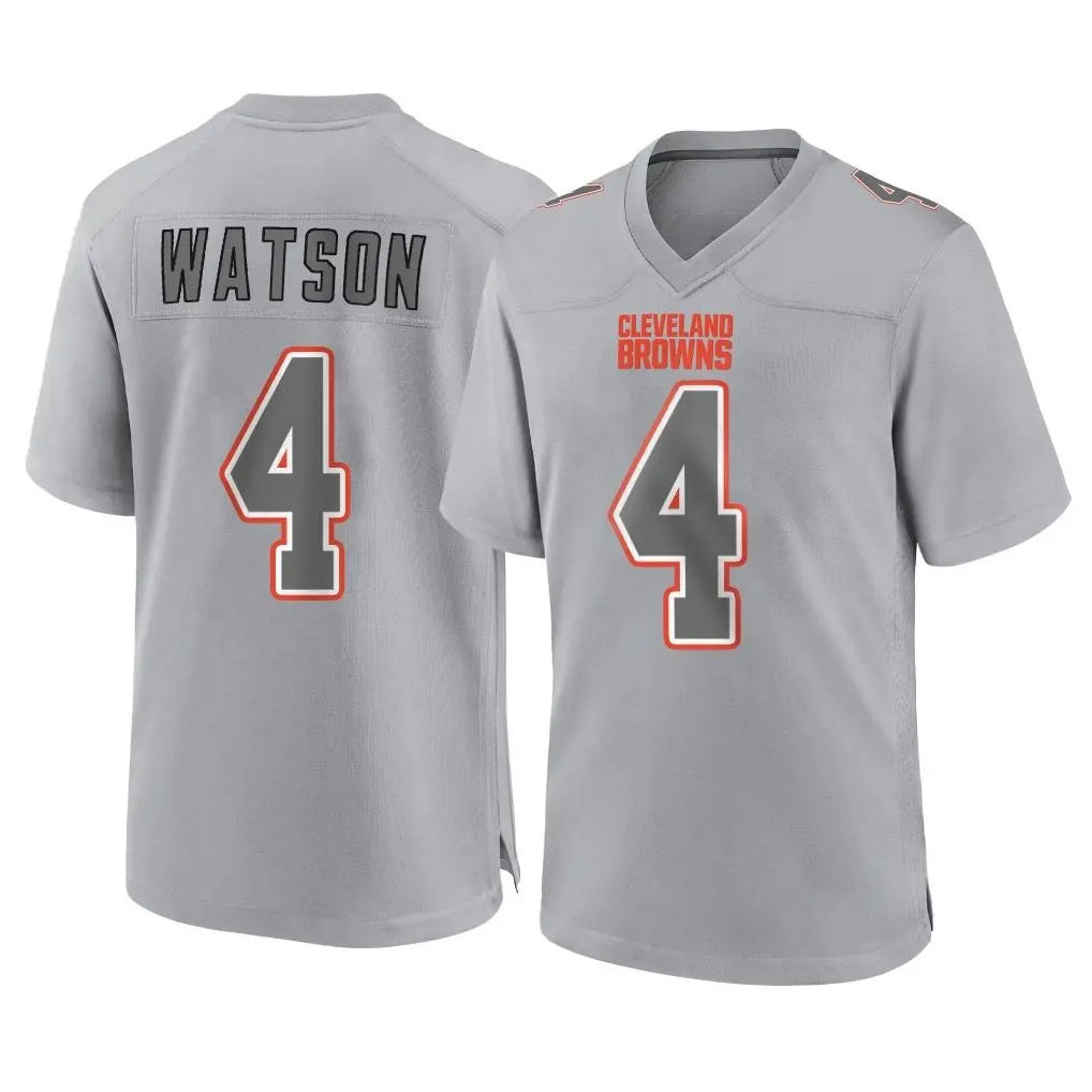 C.Browns #4 Deshaun Watson Player Gray Atmosphere Fashion Game Gdoa Stitched Jerseys