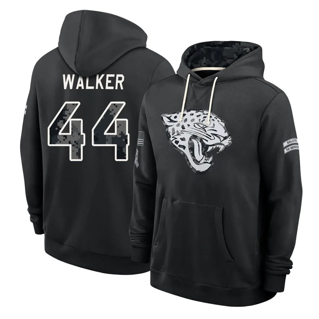 J.Jaguars #44 Travon Walker Player 2026 Black Logo Pullover Hoodies Limited Game Gdoa Stitched Jerseys