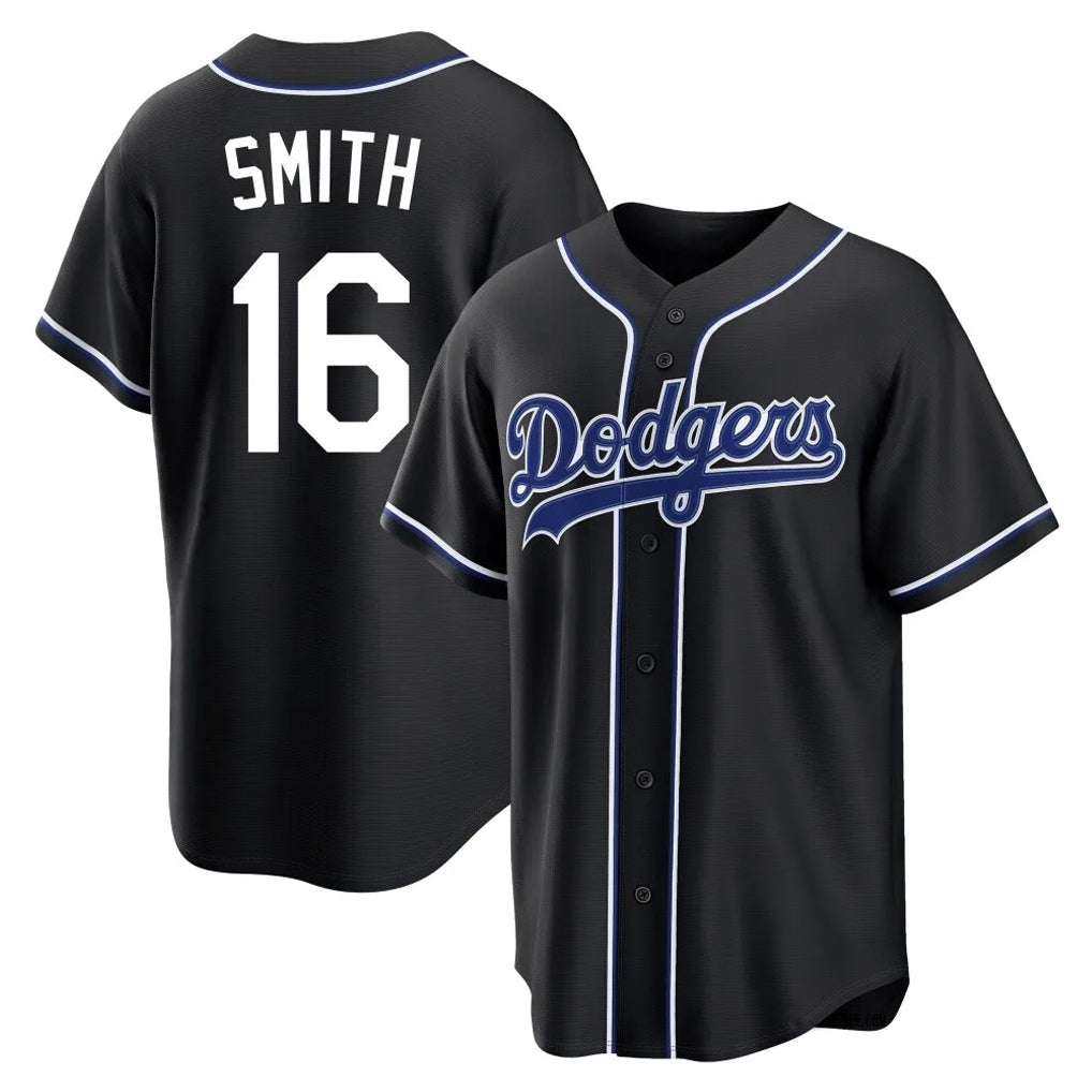 LA.Dodgers #16 Will Smith Player Black Carbon Limited Home Fdoa Stitched Jerseys
