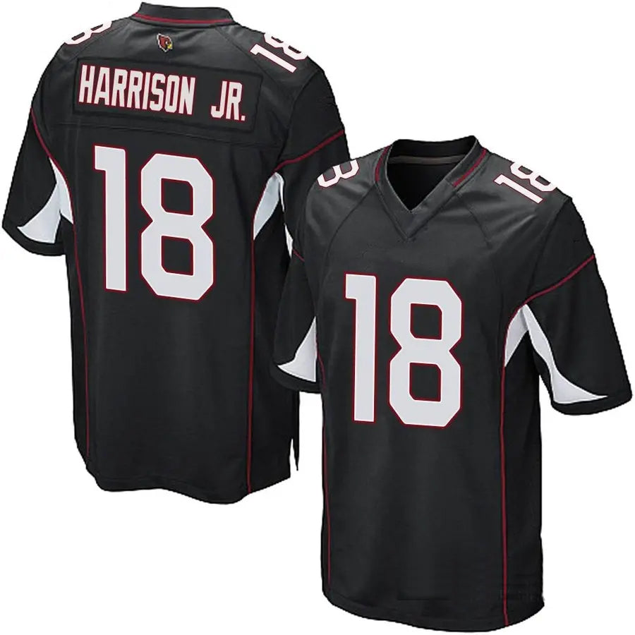 A.Cardinals #18 Marvin Harrison Jr. Player Black Game Gdoa Stitched Jerseys