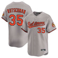 B.Orioles #35 Adley Rutschman Player Gray Limited Home Game Gdoa Stitched Jerseys