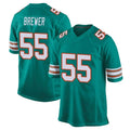 M.Dolphins #55 Aaron Brewer Player Aqua Alternate Home Game Gdoa Stitched Jerseys