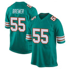 M.Dolphins #55 Aaron Brewer Player Aqua Alternate Home Game Gdoa Stitched Jerseys